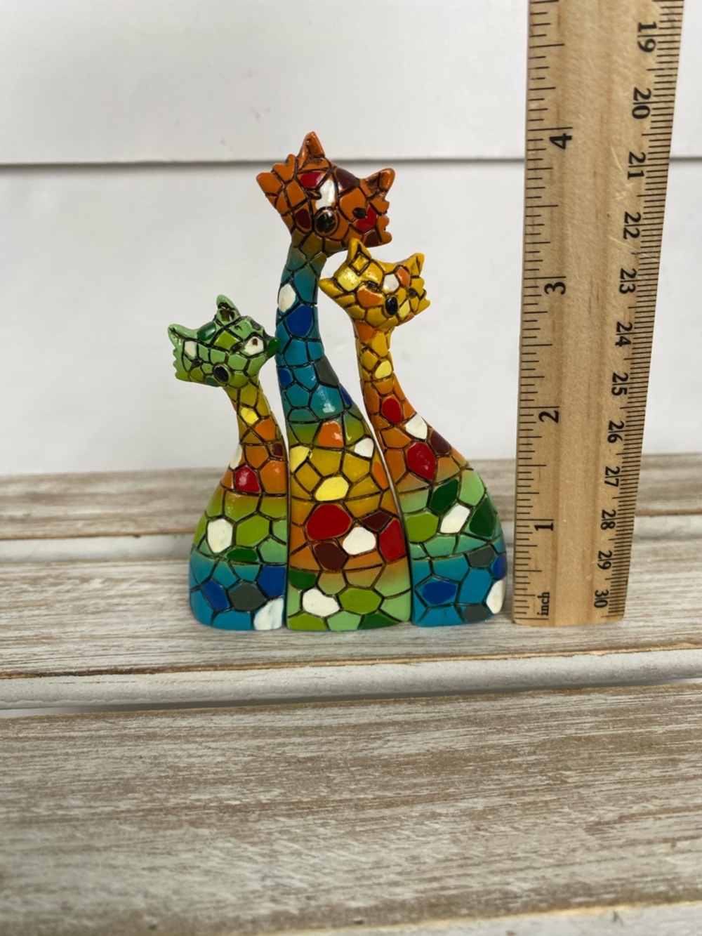Multicolor Mosaic Art Cat Figurines 3 Cats colorful - Picture 10 of 10